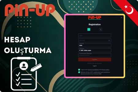 Pin-Up casino indir — Kayıt ekranı