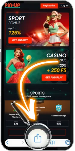 Pin Up iOS APK — Safari Share button