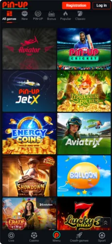 PinUp screen — Crash mode